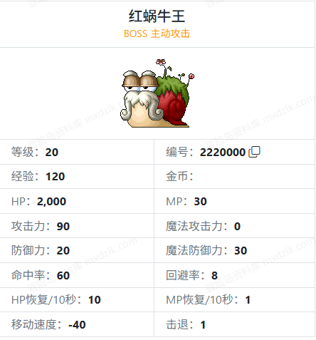 冒险岛红蜗牛王在哪